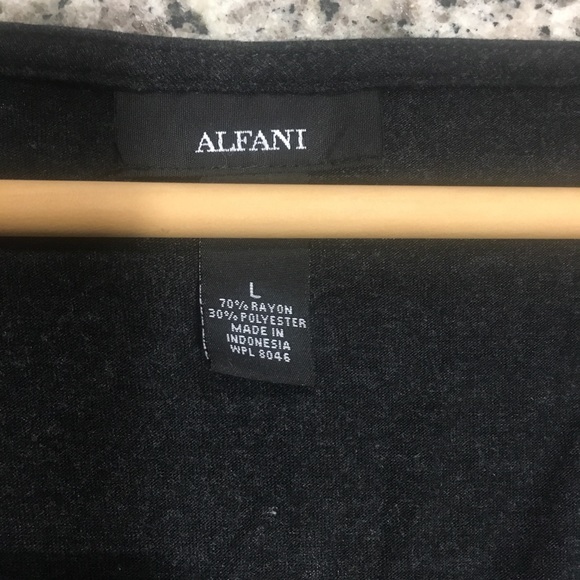 Black dressy classic Alfani sequin top - Picture 3 of 4